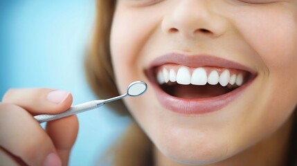 Fototapeta premium Vibrant Smile with Perfectly White Healthy Teeth Against a Pure White&nbsp;Background. A&nbsp;Symbol&nbsp;of Dental Health and Oral Hygiene.