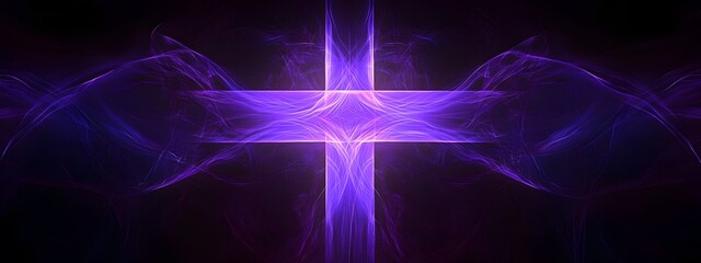 Purple cross wallpaper for mobile phone with the theme of the Bible, background with black and purple colors