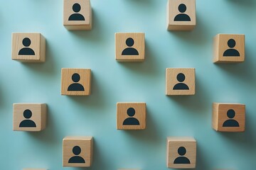 Teal Workforce Planning Simple HR Strategy Concept with Identical Person Icons