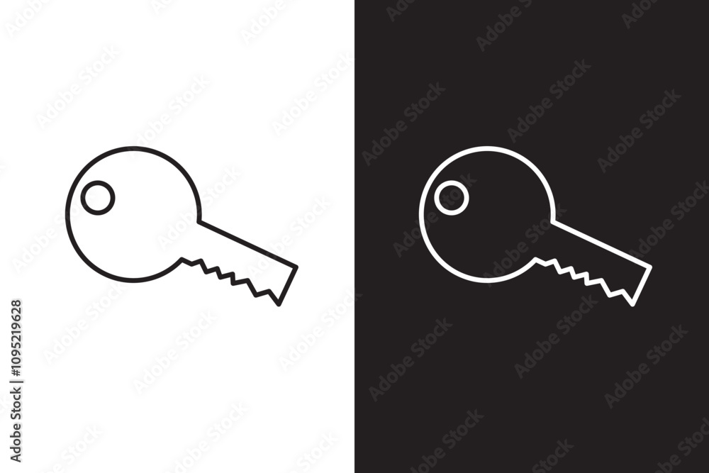Poster key icon set. key lock icon , access account login password icons - house key icon security symbol. 