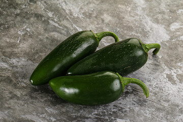 Raw green Mexican jalapeno pepper