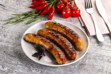 Grilled meat sausages with spices