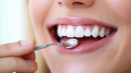 Fototapeta premium Vibrant Smile with Perfectly White Healthy Teeth Against a Pure White&nbsp;Background. A&nbsp;Symbol&nbsp;of Dental Health and Oral Hygiene.