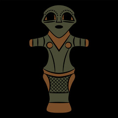 Female figurine. Neolithic goddess. Vinča culture from Serbia.