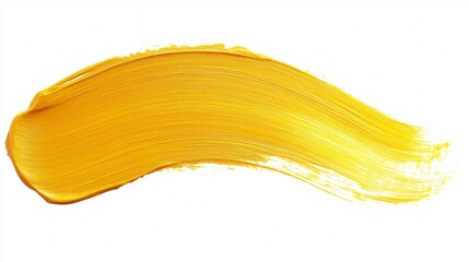 Golden Yellow Paint Stroke Abstract Art