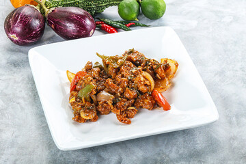 Asian cuisine - prawn in chili sauce