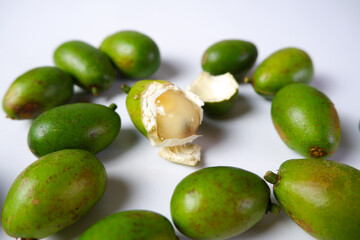 Matoa fruit or Pometia pinnata has a sweet taste and delicious flesh. isolated white background