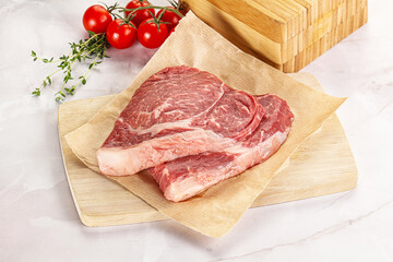 Uncooked raw beef steak for grill