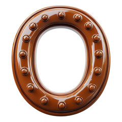 Obraz premium A glossy chocolate letter 'O' with a decorative design, perfect for festive occasions and themed treats.