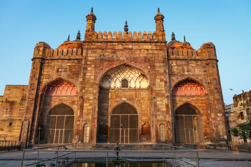 Facade of the Alamgir Mosque at Panchganga Ghat, Varanasi, Uttar Pradesh, India, Asia