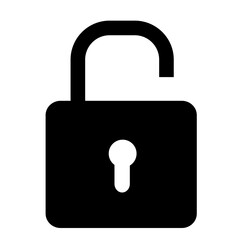 Black isolated icon of unlocked 