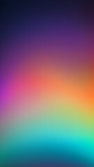 Obraz premium Orange, Teal, Purple, Lime Green vertical Geometric Abstract Design with Neon Glow, Grainy Texture, and Smooth Color Transitions