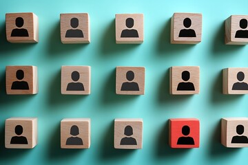 Top View Minimalist Grid Unique Candidate Person Icons for Hiring