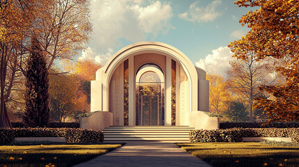 the cuntry, generative ai, landscape, architecture, curtoone, chasny house, background, art nouveau, city, skyline, skyscraper, building, water, lake, nature, autumn, river, sky, tree, reflection, 