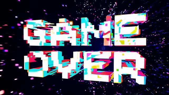 A beautiful lettering of the words Game Over in the look of 80s action slot machines.