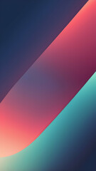 Obraz premium Navy Blue, Coral, Mint Green, Maroon vertical Geometric Abstract Design with Neon Glow, Grainy Texture, and Smooth Color Transitions