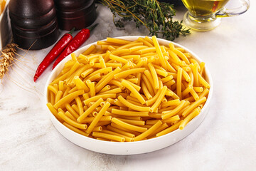 Italian pasta Maccherony for cooking
