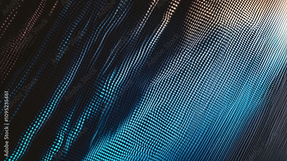Aufkleber Abstract background showing wavy surface covered with colorful dots forming gradient from teal to beige