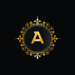 letter a text logo design vector 