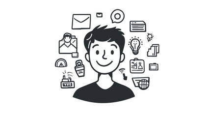 Social Media Marketing: Icons, Graphics, and Virtual Vectors & Illustrations Concepts