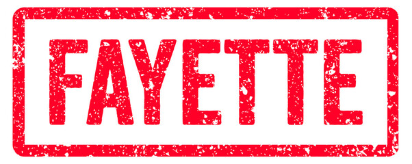 Fayette Stamp Transparent Seal, Red Grunge Fayette Word Rubber Stamp Seal Text Effect