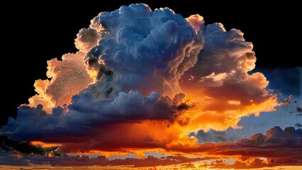 floating cloud with soft details on a clear canvas