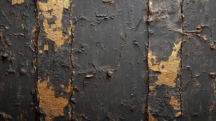 Obraz premium Abstract Gold and Black Textured Wooden Surface