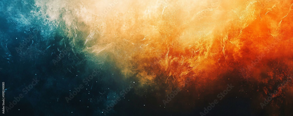Poster cosmic dust and nebula clouds creating colorful space scene