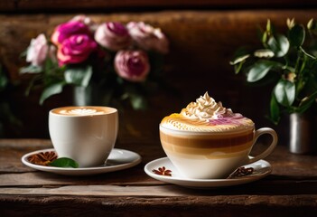 captivating vibrant latte showcasing intricate foam artistry beautifully styled cup perfect coffee enthusiasts, cappuccino, espresso, mocha, milk, cream