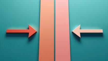 Colorful arrows on a teal backdrop representing direction and choice.