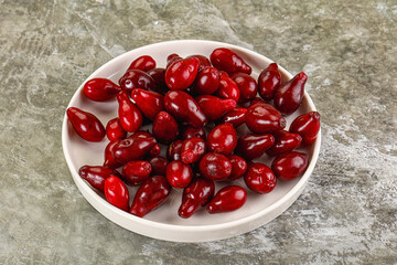 Ripe sweet juicy digberry cornel