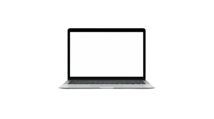 Laptop with blank screen isolated