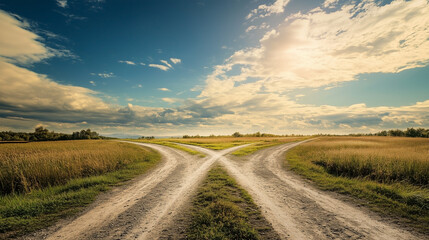 Fototapeta premium Two roads that are going in opposite directions