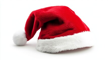 santa claus red hat isolated on white