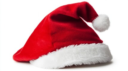 santa claus red hat isolated on white
