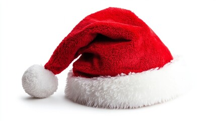 santa claus red hat isolated on white