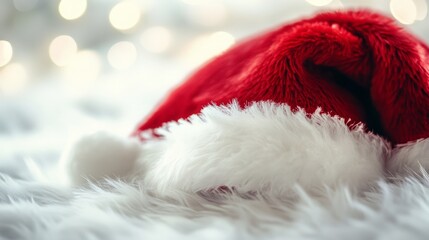 santa claus red hat isolated on white