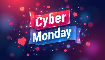Dynamic Cyber Monday promotional design showcasing vibrant effects and holiday-themed graphics to boost online shopping engagement.