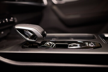 Macro shot of a car gear lever an essential auto part