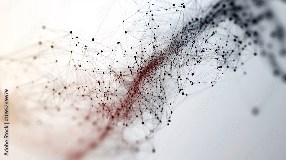 Aufkleber Network mesh connecting dots and lines showing data flowing