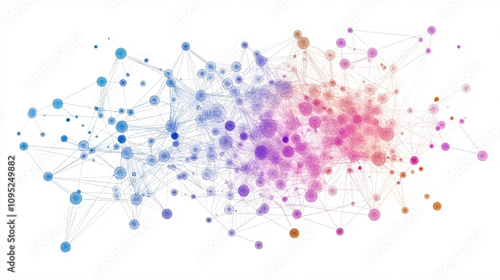 Aufkleber Network connecting points and lines showing data transfer and communication