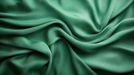 Obraz premium Draped Emerald Green Fabric Shows Textured Surface