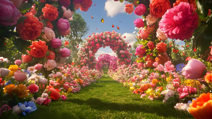 Fruit and flower gardens in the wonderland
