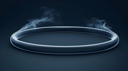 Abstract 3D Ring with Smoke Illustration