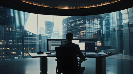 Marketing director planning strategy in a modern office environment