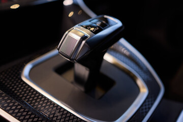 Macro shot of a car gear lever an essential auto part