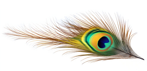Obraz premium PNG A peacock feather animal bird white background.