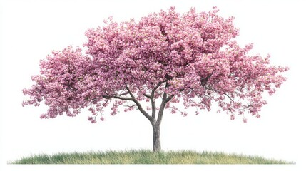 Beautiful Pink Cherry Blossom Tree in Spring