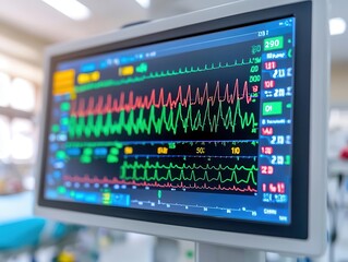 Fototapeta premium Advanced hospital monitoring systems tracking patient vitals, ensuring efficient and responsive care