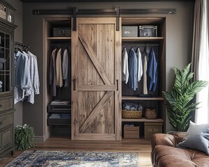 Stylish closet organization modern home interior design cozy environment interior viewpoint space optimization